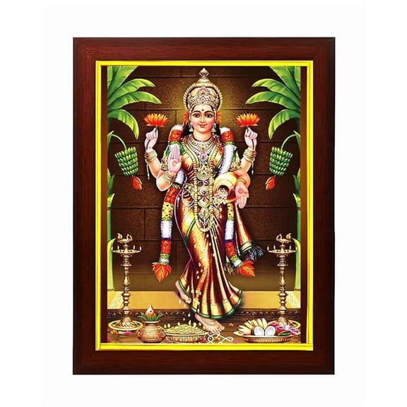 zig zag Gruha Lakshmi Photo Frame For wall / room Size Medium ( 9.5 x 13.5 inches, Acrylic Glass) Brown