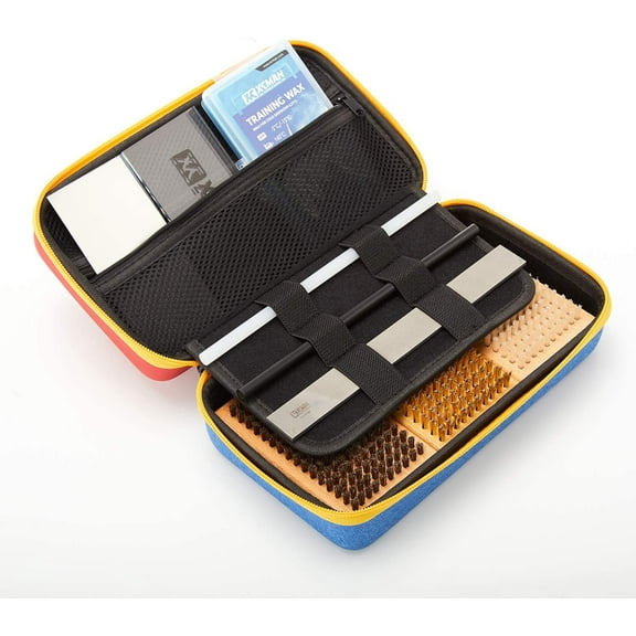 XCMAN Ski and Snowboard Waxing and Tuning Kit with Wax Brush Box for Traveling and Storage (Box with Tuning Tools)