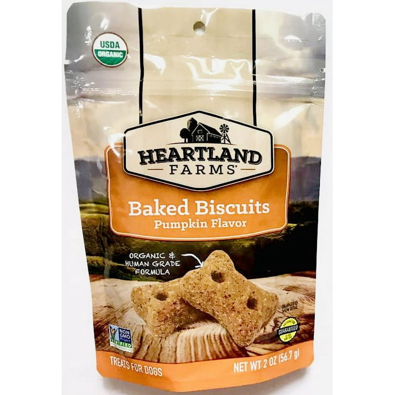 CGT Heartland Farms Baked Biscuits Dog Treats Pumpkin Flavor Made