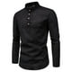 thumbnail image 1 of Camisas Casuales Sólidas Para Hombres Cuello De Pie Manga Larga Slim Fit Camisa De Lino Talla Grande M-5XLpangjing, 1 of 4