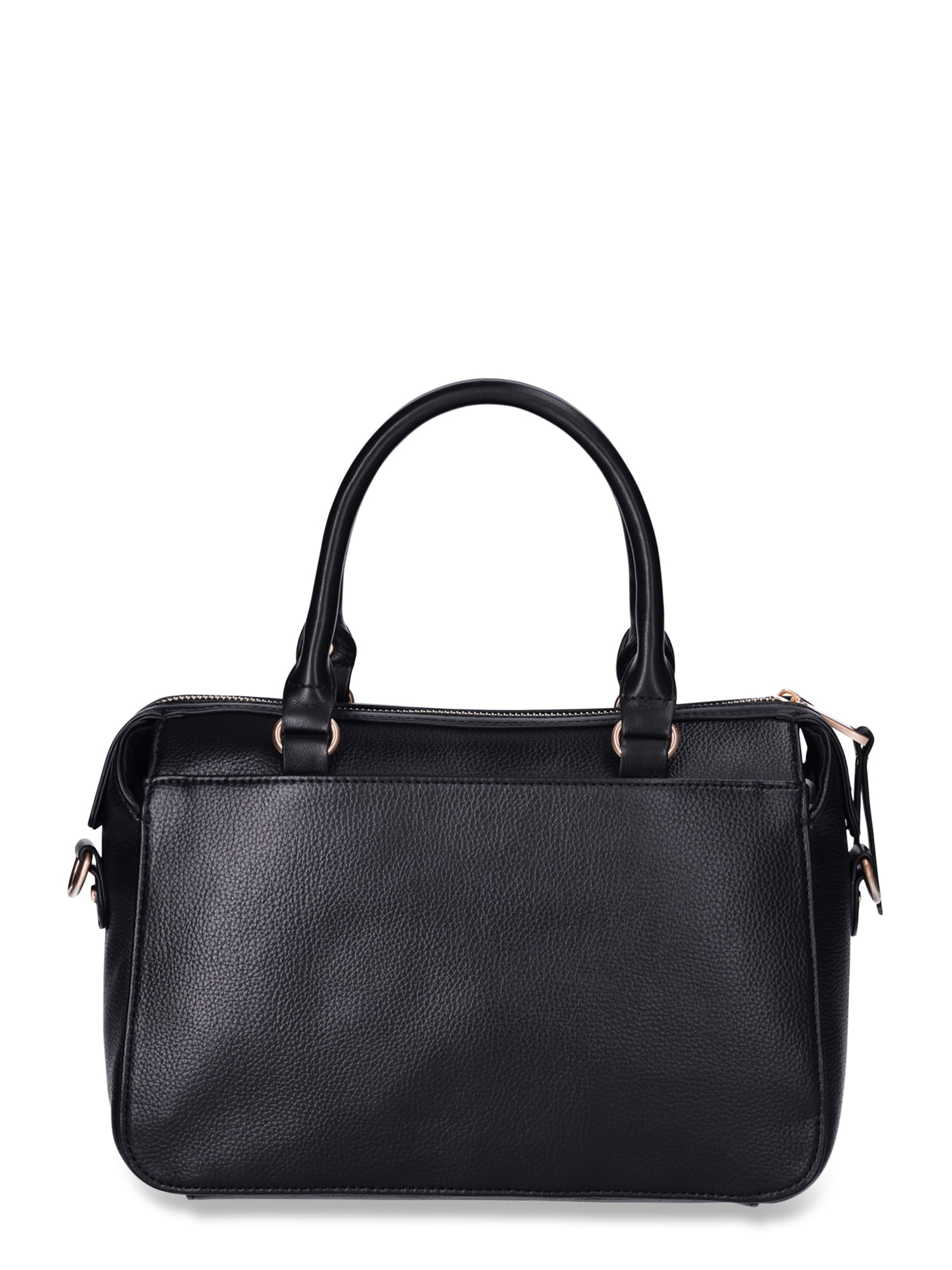 Time and Tru Women's Beckett Satchel Handbag, Black