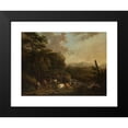 thumbnail image 2 of Henricus Josephus Antonissen 14x11 Black Modern Framed Museum Art Print Titled - Mountain Landscape with Shepherds, 2 of 5