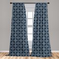 thumbnail image 5 of Ambesonne Geometric Curtains, Japanese Lotus Circle, Pair of 28"x95", Dark Blue Cream, 5 of 5