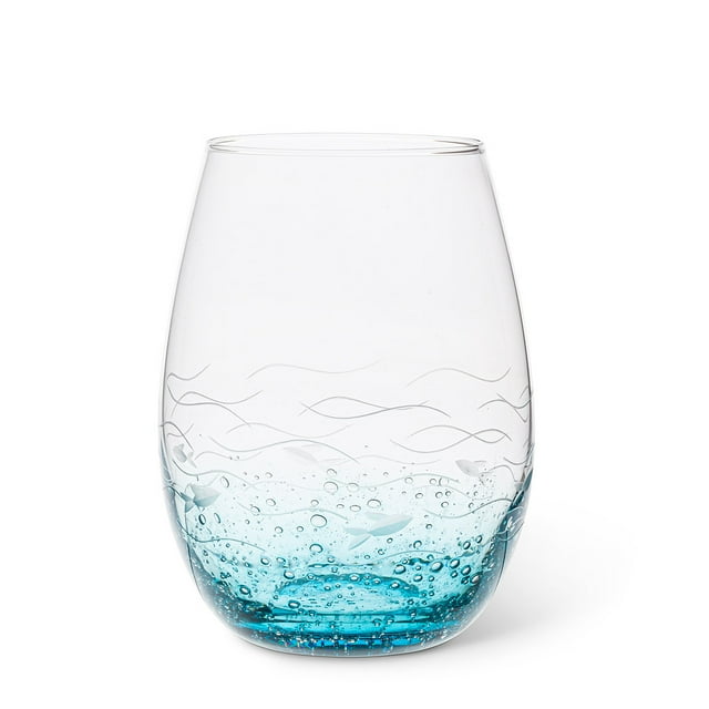Ensemble de 4 Verres à Vin Sans Pied Coupe Poisson