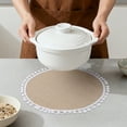thumbnail image 4 of Farmhouse Placemats Set of 6 Round Placemats for Dining Table Decor Indoor Kitchen Table Mat White Pom-Pom 15x15inch, 4 of 6