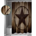 thumbnail image 4 of Western Star Retro Bathroom Curtain 84 Inch Shower Curtain with Hooks, Vintage Brown Wood Barn Waterproof Polyester Bath Curtain Washable Bathtub Curtain 72''x 84'', 4 of 6