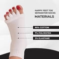 thumbnail image 6 of Happy Feet Toe Alignment Separator Socks, Prevent Foot Cramps and hammertoes, Toe Separator Massage Socks, 6 of 14