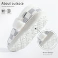 thumbnail image 7 of Pmoiste Checkered House Slippers for Women Furry Collar Comfort Memory Foam Closed Back Warm Winter Wedge Slipper, 7 of 7