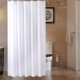 thumbnail image 2 of Cortina de ducha de baño impermeable a prueba de moho de poliéster con gancho blanco puro 240 * 180 cm, 2 of 8