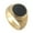 Silver/Black, variant on Titanium Steel Turquoise Ring Mens Round Stone Circle Band Stainless Steel 7 8 9 10 11 12 13 Bold Modern Style