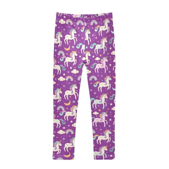 joogoo Girls' Leggings Unicorn Rainbow Clouds Yoga Pants 6T