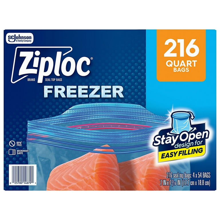 Ziploc Quart Freezer Bags, 216 ct. - Walmart.com