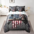 thumbnail image 2 of Castle Fairy Abstract Gamer Twin Bedding Sets 7-Piece for Female Men,USA Flag Bedding Comforter Set Microfiber,Retro Video Game Breathable Sheet Sets,Breathable Home Decor,Reversible, 2 of 8