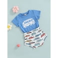 thumbnail image 3 of Bagilaanoe 0-24 Months Summer Baby Boys Clothes Sets Cartoon Printed Short Sleeve T Shirts Tops +Shorts Clothing, 3 of 9