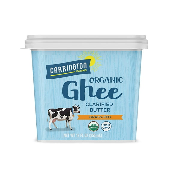 Carrington Farms USDA Certified GGA1 Organic Grass Fed, Compare Our Cost Per Ounce, Ghee, 12 Fl Oz