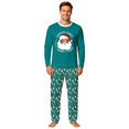 thumbnail image 3 of Caixia Men's Christmas Loungewear Pajamas, Beach Santa Print 2-Piece Top and Patterned Pants, Soft Polyester for Relaxed Holiday Lounging, 3 of 6