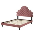 thumbnail image 3 of Tufted Platform Bed Frame, Full Size, Velvet, Pink, Modern Contemporary Urban Design, Bedroom Master Guest Suite, 3 of 10