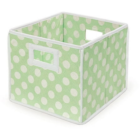 Badger Basket - Folding Basket, Sage Polka Dot