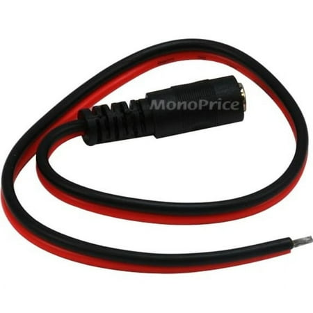 UPC: 0844660068815 | Monoprice 106881 DC Power Pigtail Female Plug – Coaxial – 10 Inches – Black and Red