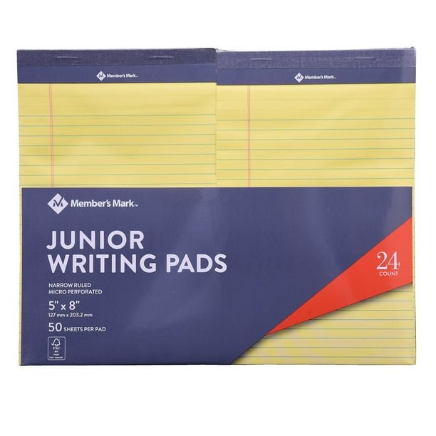 Member's Mark Jr Writing Pad - Perforated Canary 24-Pack