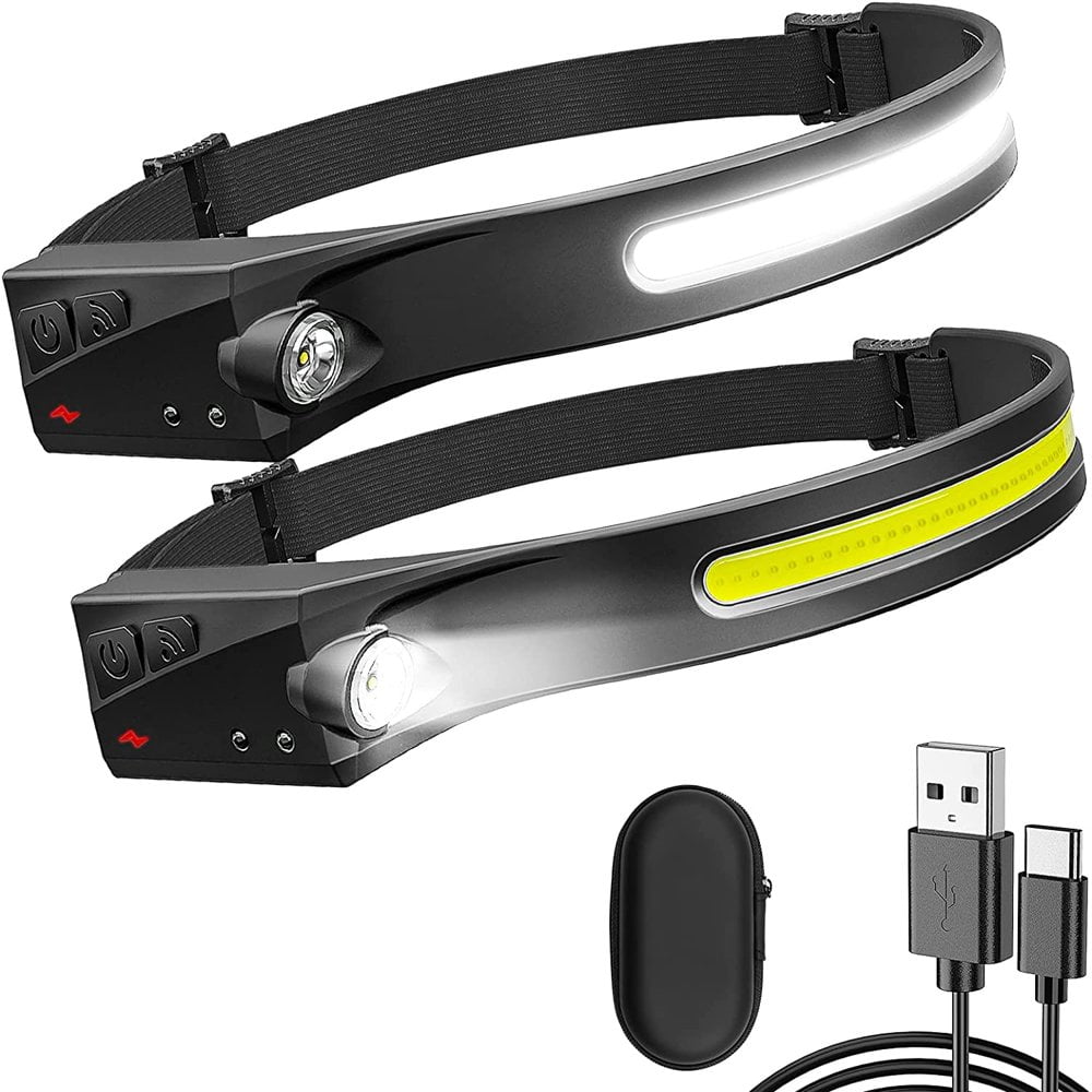 Lampe Frontale LED Rechargeable – 5 LED, 4 Modes, USB, Waterproof – Camping Randonnée