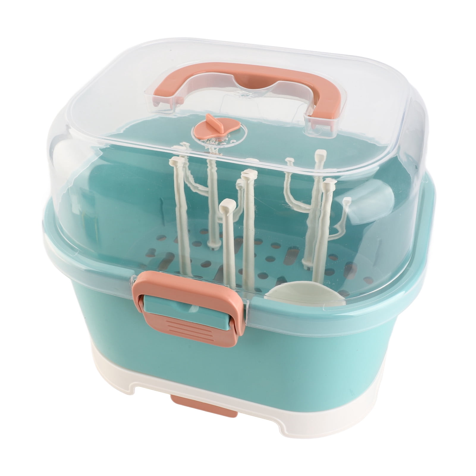 Sorven Drying Rack Storage Storage Nursing Bottle Storage Box Compact Household Dustproof Draining Thickened Plastic Baby Bottle Storage for Home