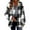 b_Black, variant on HaoXianJian Plaid Shirts for Women Flannel Plaid Shacket Long Sleeve Button Up Shirts Jacket with Side Pockets Business Casual Blouse Top (S-2XL)