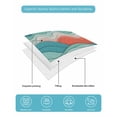 thumbnail image 4 of Twin Quilt Bedding Set, Teal Red Ocean Waves Reversible Summer Quilt 3 Pieces, Summer Beach Coastal Abstract Lightweight Bedspreads Coverlets with 2 Pillow Shams for All Seasons, 4 of 5