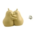 thumbnail image 1 of Sujetalibros de cerámica con forma de pera abrazada y estatua china de latón. Mini figura de mascota de té. Adorno único para estantería, ideal para e, 1 of 8