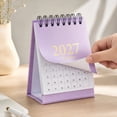 thumbnail image 7 of Small Desk Calendar 2027 Calendar 4 Inch Mini Desk Flip Calendar Green Gold Foil Accent Spiral Bound Standing Desk Calendar for Home Office School Daily Scheduling, 1 Pack, 7 of 7