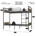thumbnail image 4 of Alohappy Twin Over Twin Bunk Bed, Convertible Twin Bunk Beds Into 2 Individual Bed, Removable Ladder & Safety Guard Rail for Kids, Modern Industrial Style, Easy Assembly, No Box Spring Needed (Brown), 4 of 10