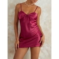 thumbnail image 6 of Michellecmm Women Nightdress, Sleeveless V-neck Backless Tie-up Slip Dress Sleepwear Loungewear, 6 of 9