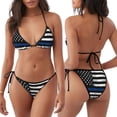 thumbnail image 3 of Balery Thin Blue Line Flag Pijama Estampado Bikini de Dos Piezas para Mujer - Conjunto de Bikini Ajustable Sexy y Cómodo para Playa, 3 of 6