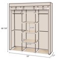 thumbnail image 7 of Cfowner 69"Portable Beige Clothes Wardrobe, Non-Woven Fabric Wardrobe Double Rod Storage Organizer, 7 of 7