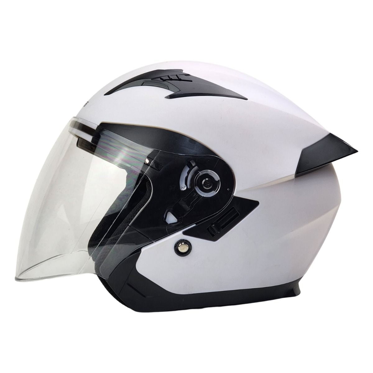 PITMOTO Open-Face Motorcycle Helmet. DOT, Model PM-768. -Matte White-Medium