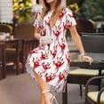 thumbnail image 3 of Balery Red Bloody Scary Hands Vestidos sueltos de manga corta para mujer, vestidos de verano 2025, vestidos casuales de corte A con vuelo., 3 of 6