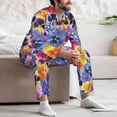 thumbnail image 7 of Disketp The Garden Tricolor Pansy Flower for Pajamas Set Long Sleeve Sleepwear Mens Button Down Nightwear Pj Sets-Medium, 7 of 7