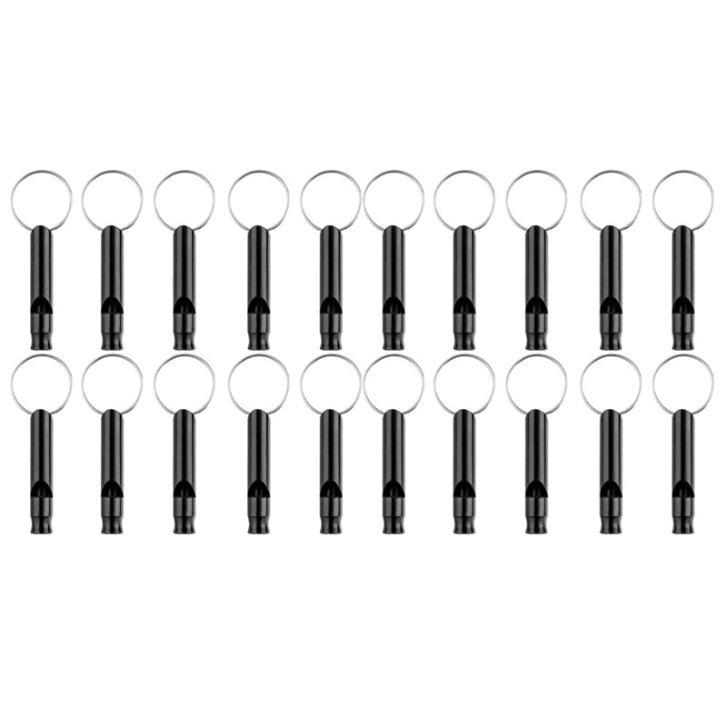 120 Pack Aluminum Whistle, Sports Whistle, Emergency Survival Whistles with Key Chain,Black
