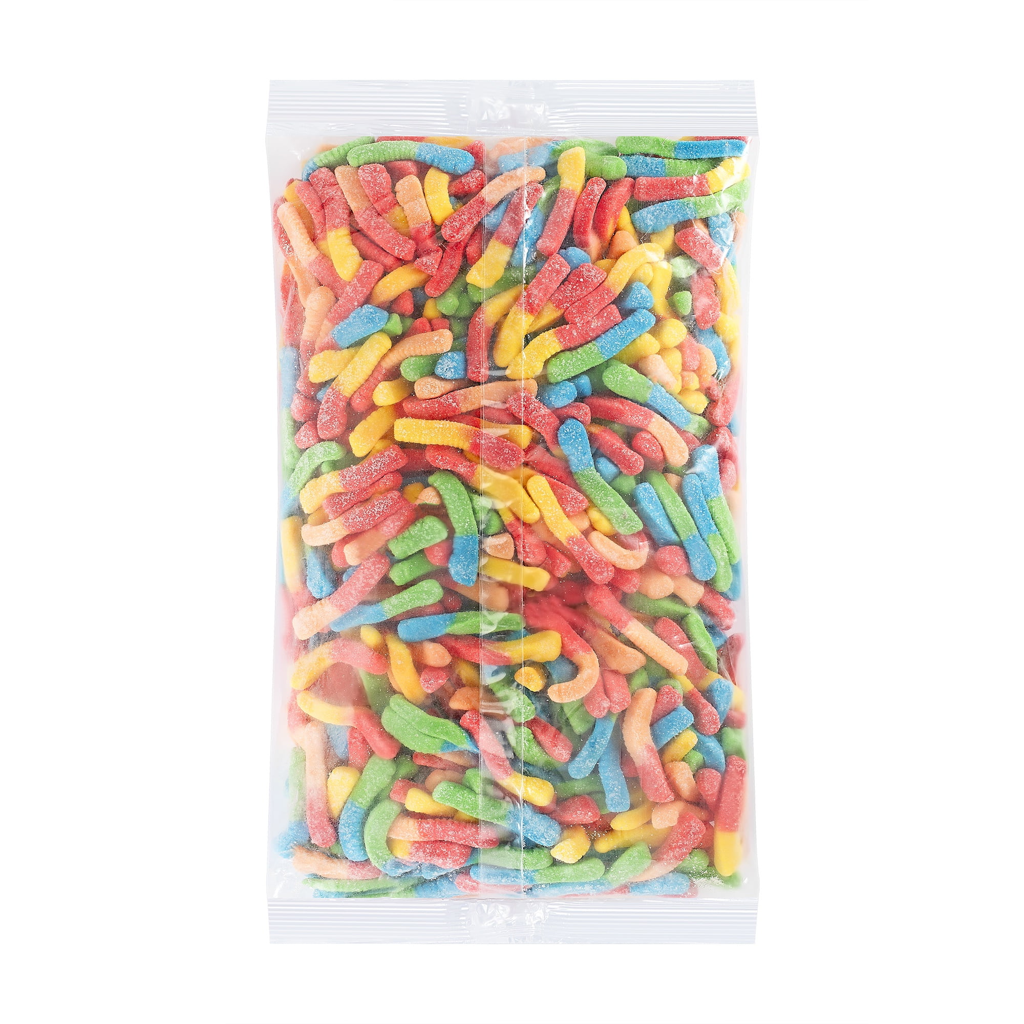 Kervan Candy Bebeto Sour Neon Worm Gummies - Fruity, Soft & Sour Gummy Candy Bulk for Kids, Gift Snacks and Parties - Sour Candy Worms Party Size Bag (5 lbs)