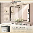 thumbnail image 3 of Keonjinn 55 x 36 inch Black Mirror for Bathroom, Large Matte Black Vanity Mirror Wall Mount Mirror, Metal Frame Modern Rectangular Decor Mirror, 3 of 7