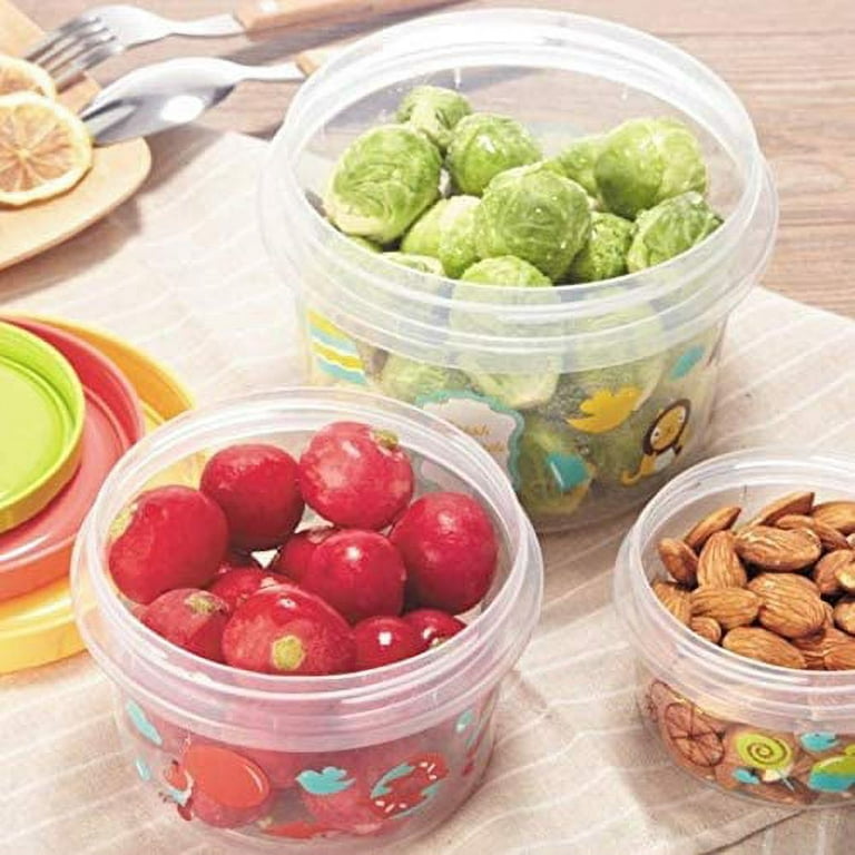 bangyoudaoo 3 Pack Food Storage Container Round Transparent Storage Box Set  for Baby Food Plastic Food Containers for Kitchen Microwave, Freezer Safe  250+500+1000ml (Green) 