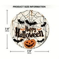 thumbnail image 3 of Jierger Halloween Sign Front Door Decor Funny Happy Halloween Witch Round Hanging Sign Decor Gothic Home Wall Wooden Decorations Witchy Wood Sign for Porch Season Decor 7.9X7.9 inches, 3 of 5