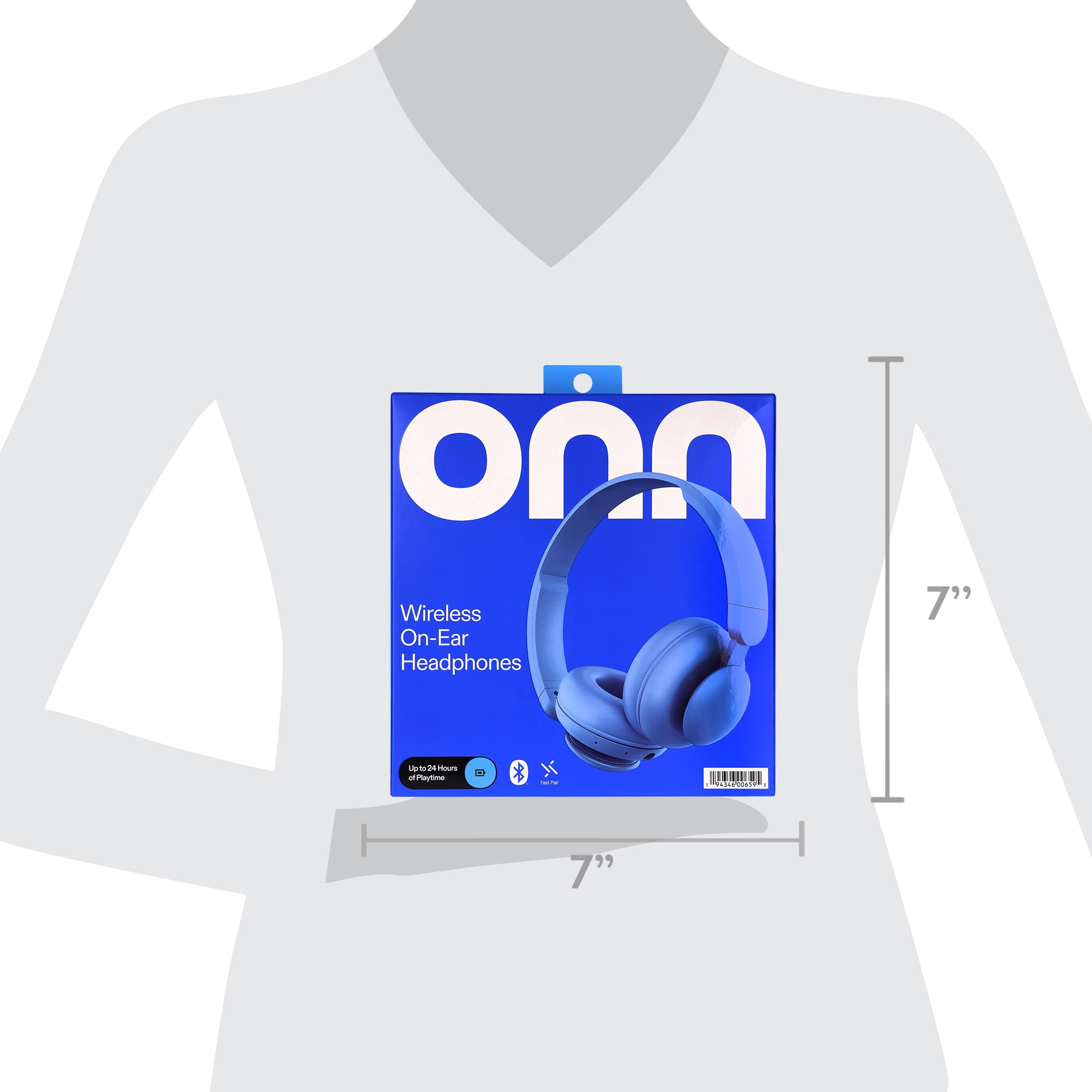 onn Wireless On-Ear Headphones, Blue thumbnail 12