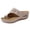 Khaki, variant on Women Wedge Platform Flip Flops Slippers Bohemian Open Toe Slip on Dressy Casual Summer Beach Shoes