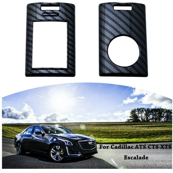 Xotic Tech Carbon Fiber Pattern Remote Smart Key Fob Cover Case for Cadillac ATS CTS XTS DTS Escalade