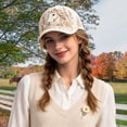 thumbnail image 6 of Farmhouse 3D Raised Embroidery Baseball Cap Adjustable Floral Animal Beaded Trucker Hat Western Country Sun Hat for Women Men, 6 of 8