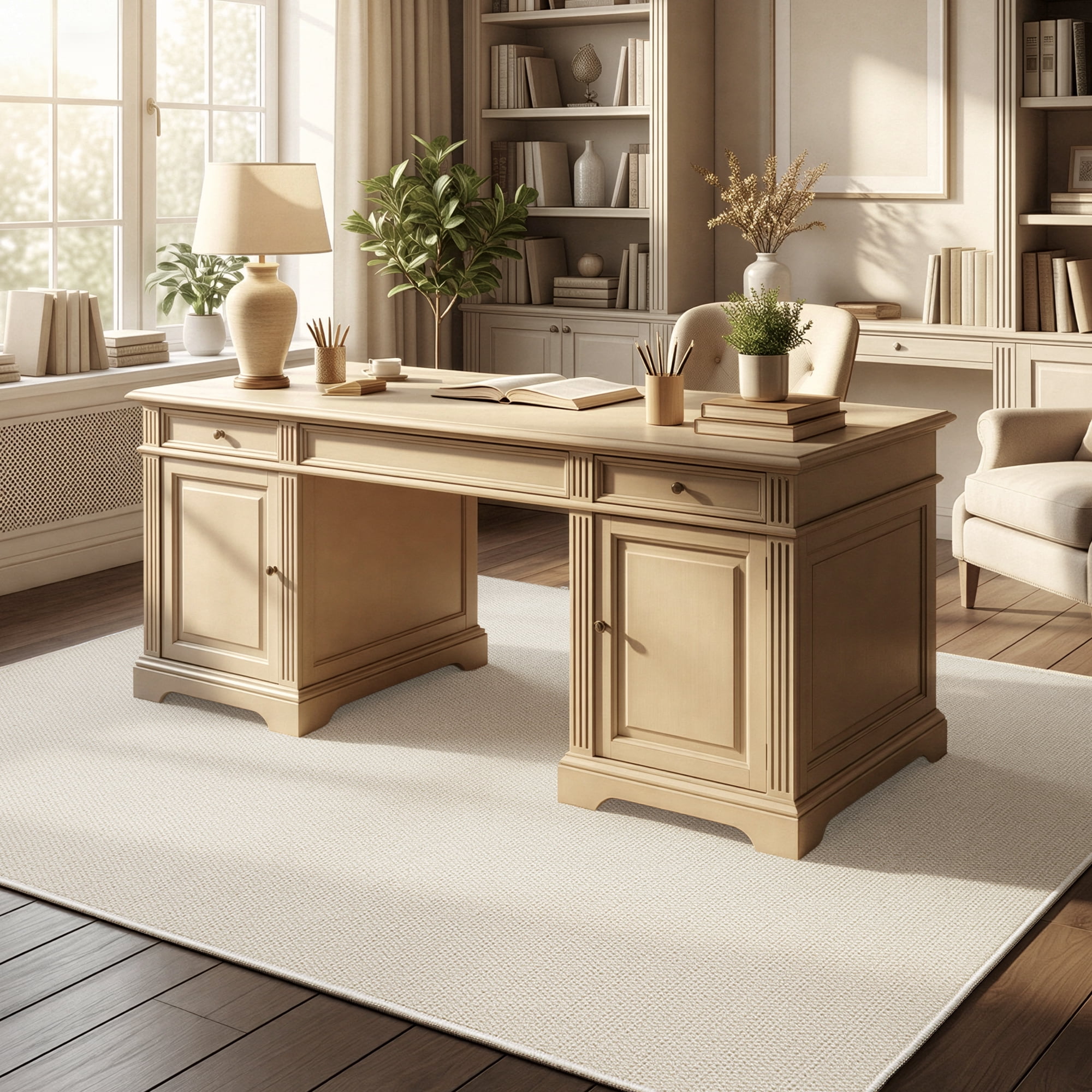 WANLISELL 5' x 7' Area Rug, Machine Washable Rugs for Living Room, Indoor Modern Soft Carpet for Dining Room Bedroom Kitchen Office, Pure White
