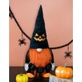 thumbnail image 3 of Rae Dunn Halloween Gnome - Fall Holiday Decor Seasonal Decorations - Scandinavian / Swedish / Nordic Tomte Nisse Plush Figurine - 19" Elf with Beard Ornament for Shelf (Jack O Lantern), 3 of 3