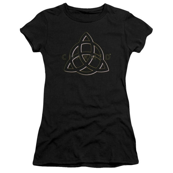 Charmed Triple Linked Logo Junior Women's Sheer T-Shirt Black