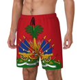 thumbnail image 5 of Mens Red Coat Of Arms Of Haiti 2 in 1 Quick Dry Swim Trunks with Compression Liner Beach Shorts, 5 of 6